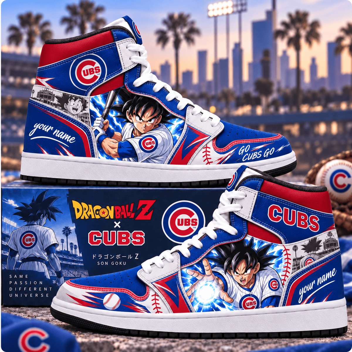 Chicago Cubs MLB x Son Goku Personalized Baseball Fan Custom Name High Top Sneakers