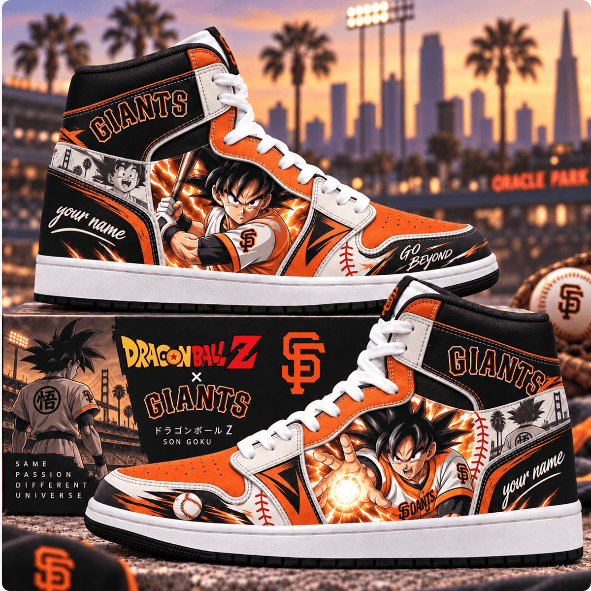 San Francisco Giants MLB x Son Goku Personalized Baseball Fan Custom Name High Top Sneakers