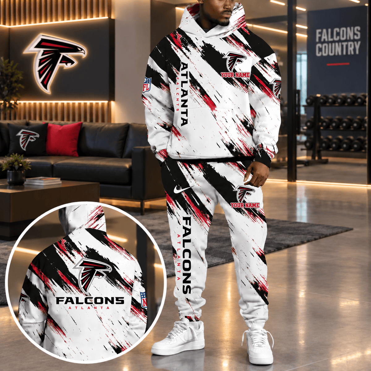 Atlanta Falcons Personalized NFL Team Hoodie & Sweatpants Set