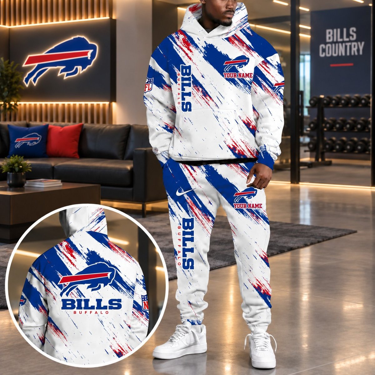 Buffalo Bills Personalized NFL Team Hoodie & Sweatpants Set