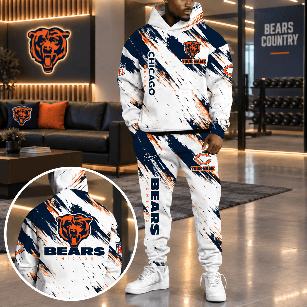 Chicago Bears Personalized NFL Team Hoodie & Sweatpants Set