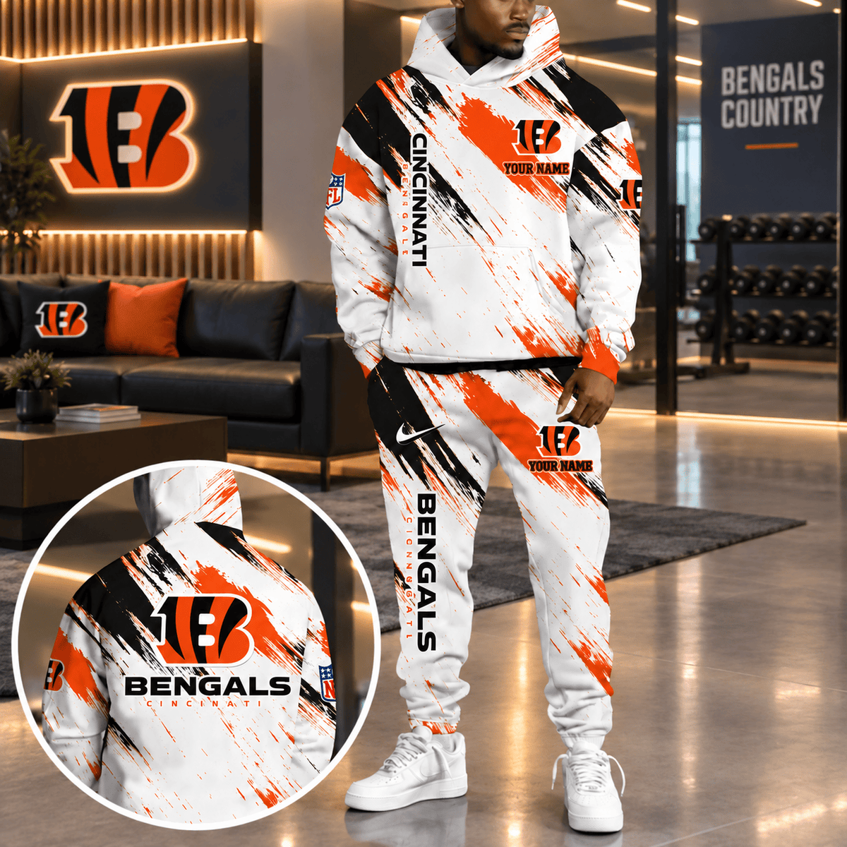 Cincinnati Bengals Personalized NFL Team Hoodie & Sweatpants Set