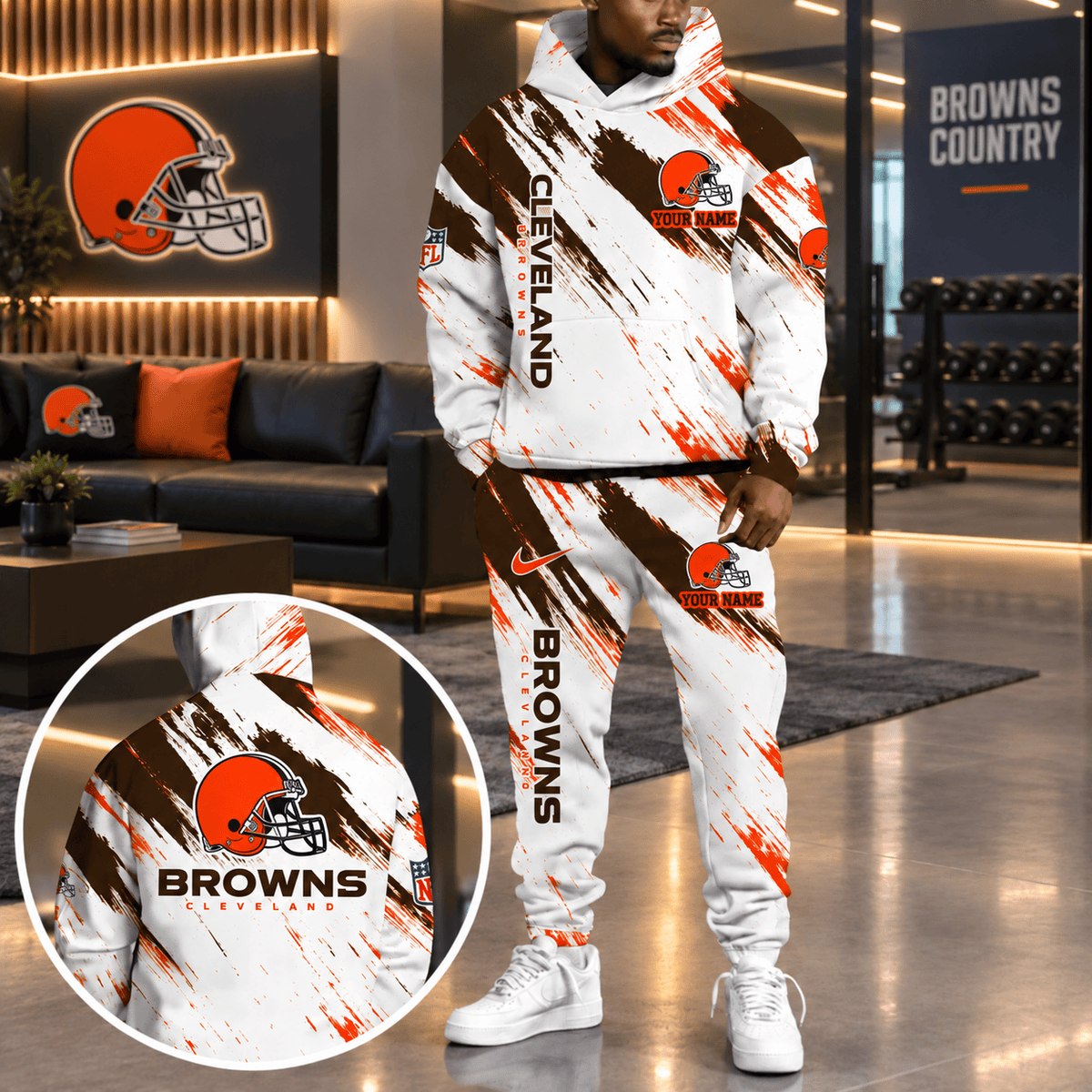 Cleveland Browns Personalized NFL Team Hoodie & Sweatpants Set