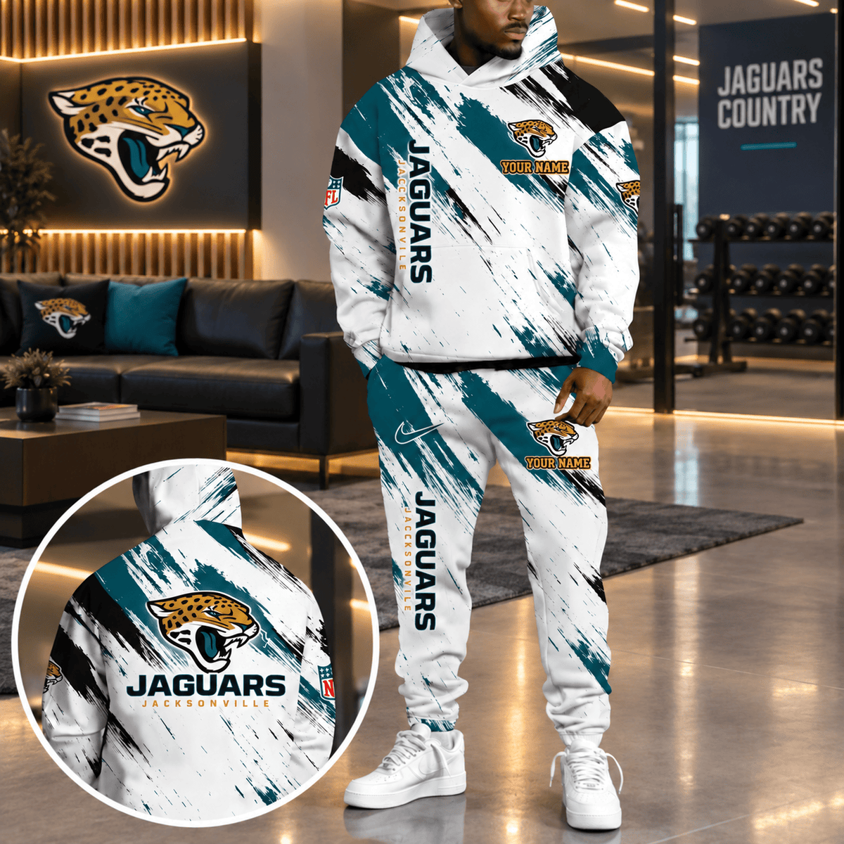Jacksonville Jaguars Personalized NFL Team Hoodie & Sweatpants Set