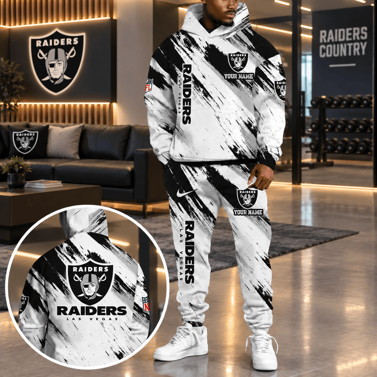 Las Vegas Raiders Personalized NFL Team Hoodie & Sweatpants Set