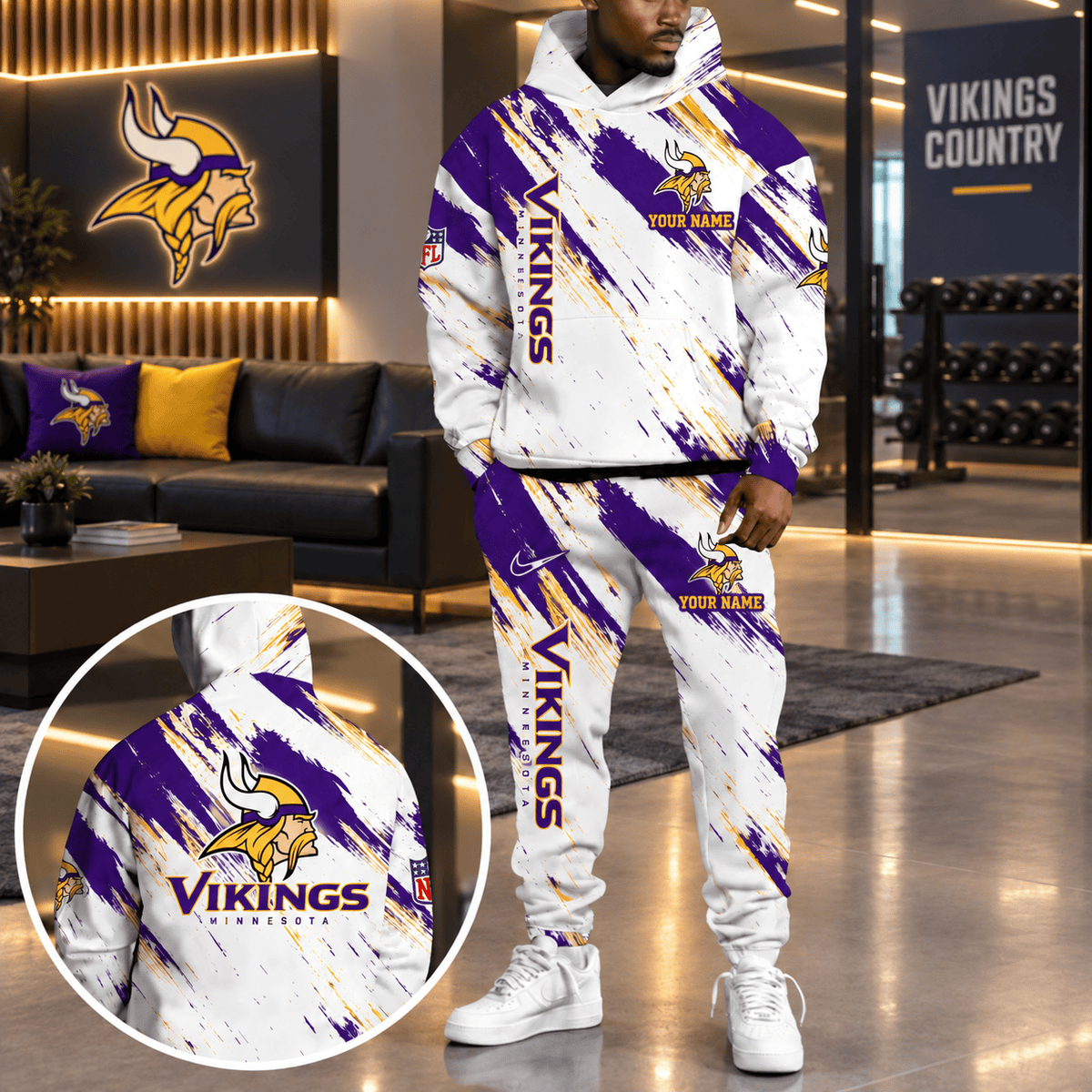 Minnesota Vikings Personalized NFL Team Hoodie & Sweatpants Set