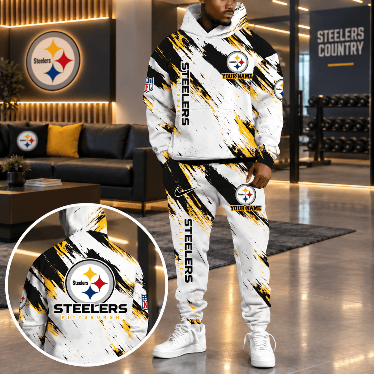 Pittsburgh Steelers Personalized NFL Team Hoodie & Sweatpants Set