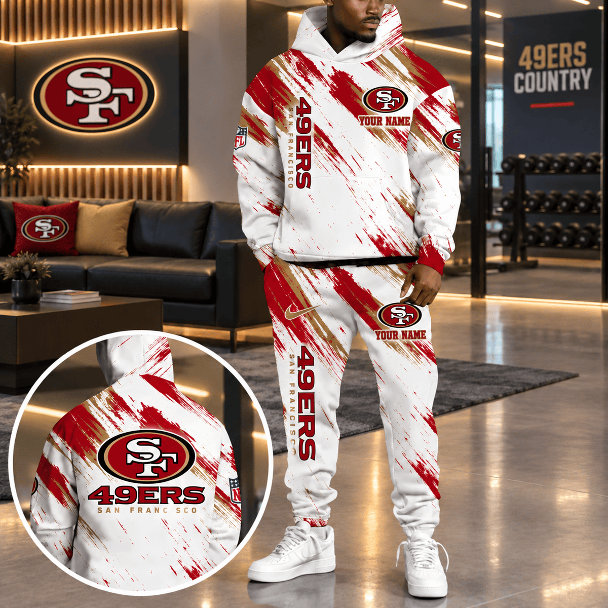 San Francisco 49ers Personalized NFL Team Hoodie & Sweatpants Set
