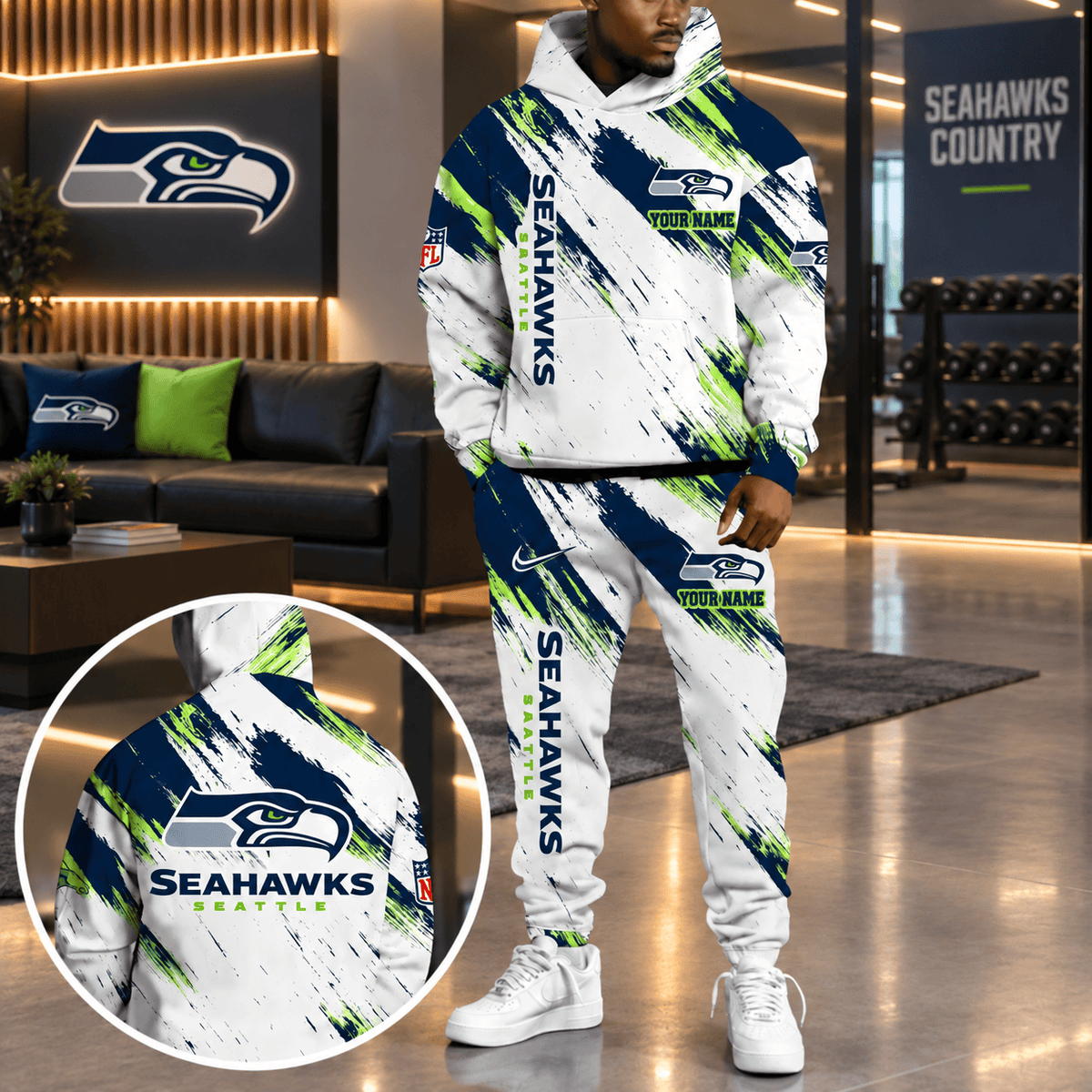 Seattle Seahawks Personalized NFL Team Hoodie & Sweatpants Set