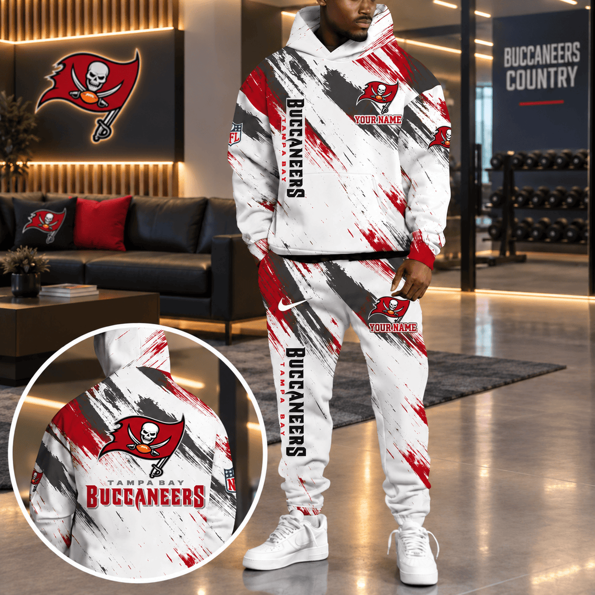 Tampa Bay Buccaneers Personalized NFL Team Hoodie & Sweatpants Set