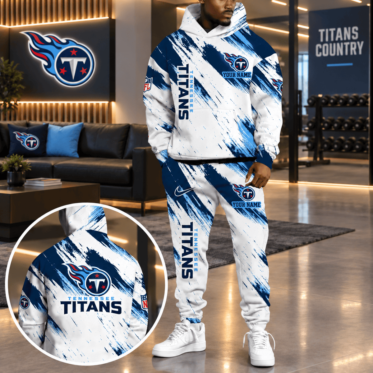 Tennessee Titans Personalized NFL Team Hoodie & Sweatpants Set
