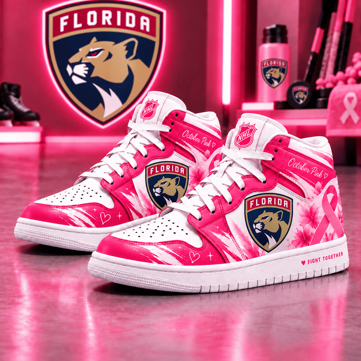 Florida Panthers NHL October Pink Edition Sneakers – Hockey Fan Shoes