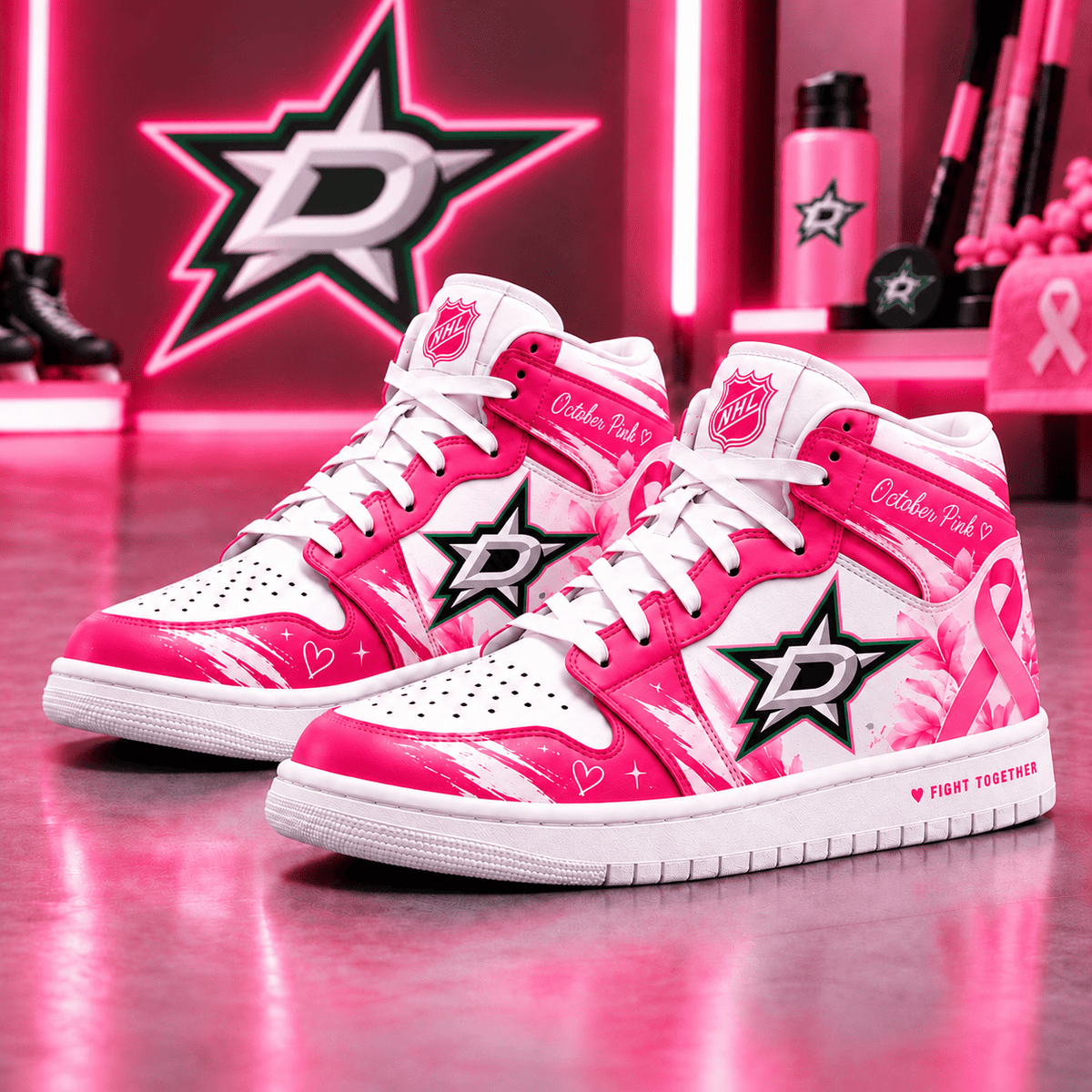 Dallas Stars NHL October Pink Edition Sneakers – Hockey Fan Shoes