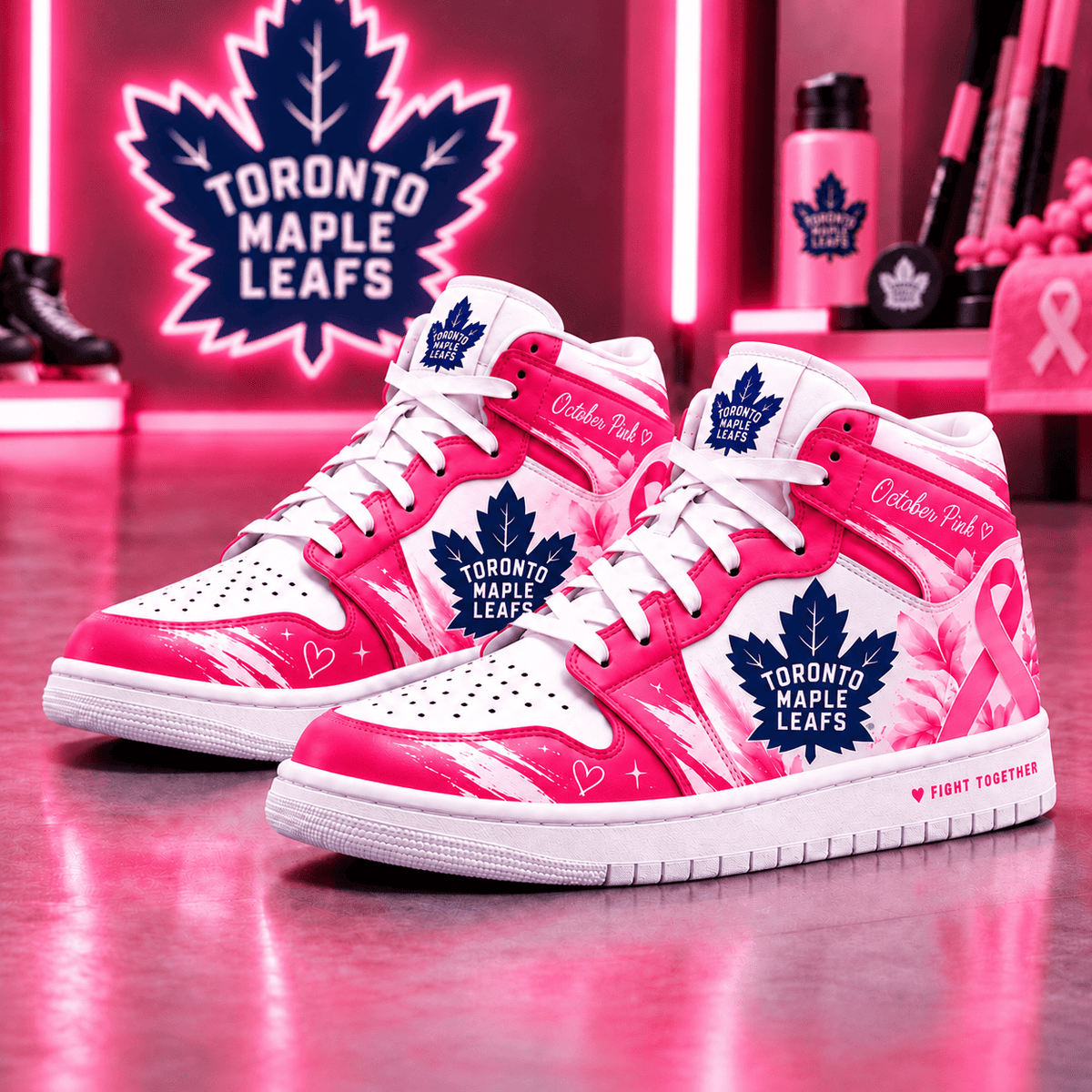 Toronto Maple Leafs NHL October Pink Edition Sneakers – Hockey Fan Shoes