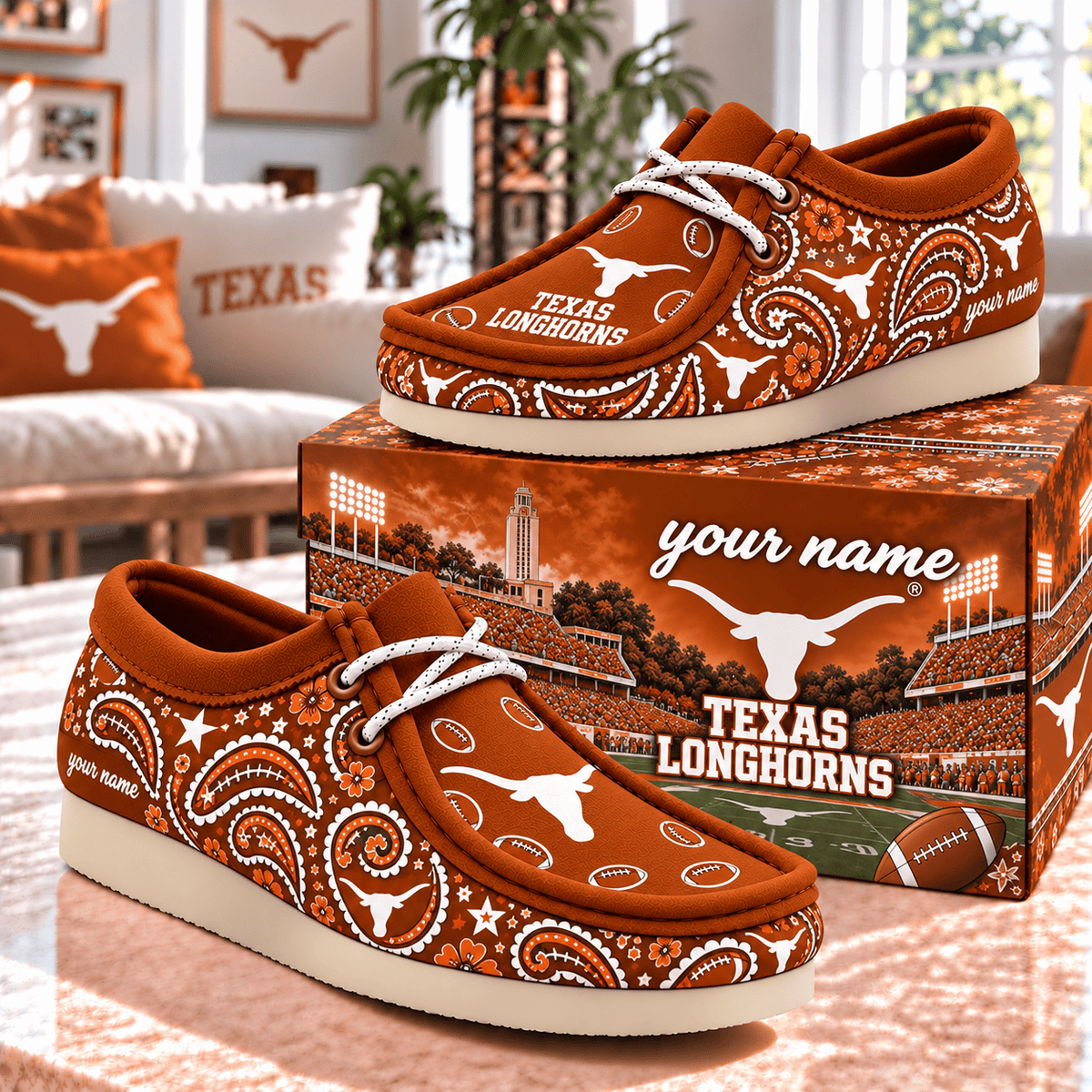 Texas Longhorns NCAA Personalized Football Hey Dude Shoes Gift For Fan