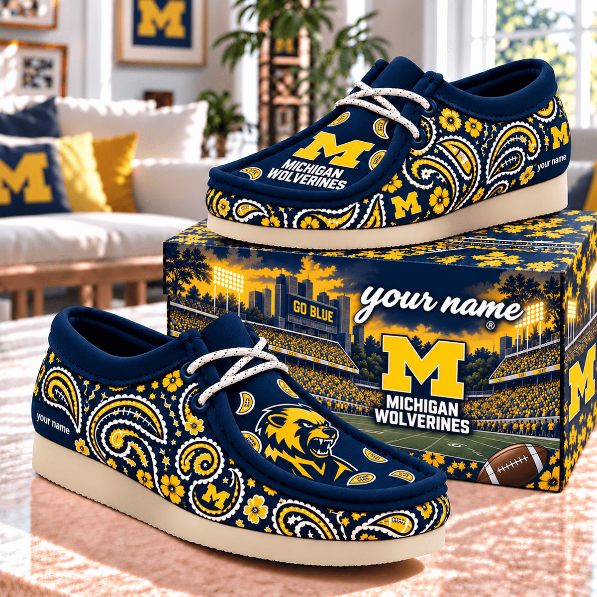 Michigan Wolverines NCAA Personalized Football Hey Dude Shoes Gift For Fan