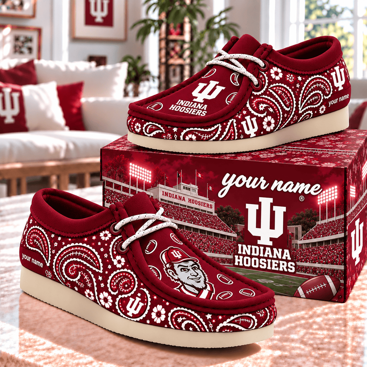 Indiana Hoosiers NCAA Personalized Football Hey Dude Shoes Gift For Fan