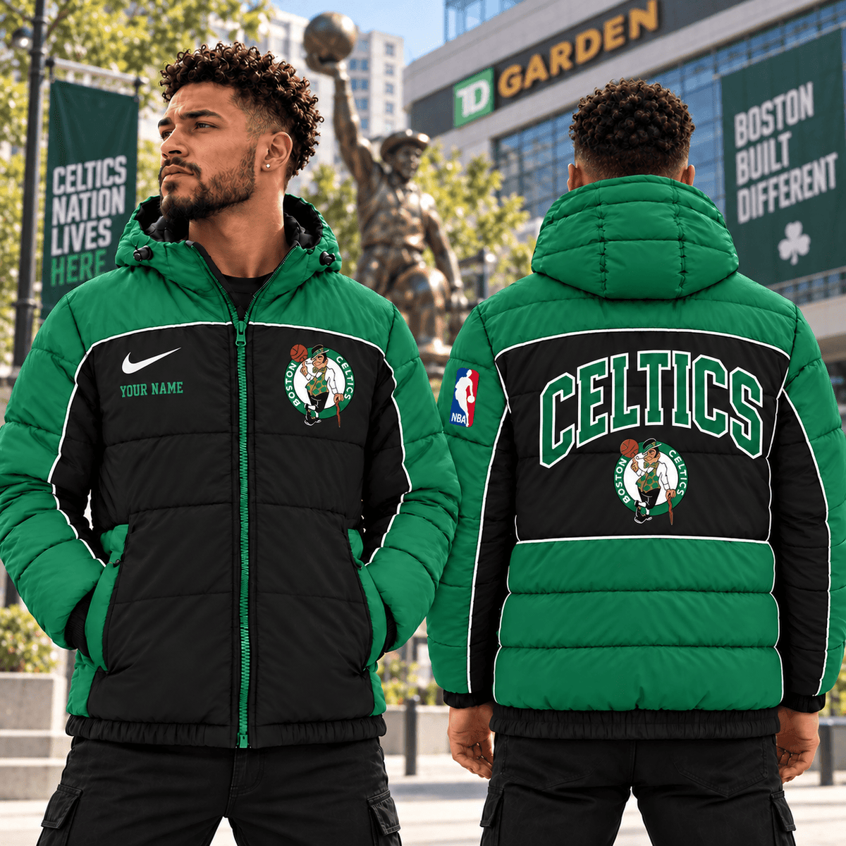 Boston Celtics NBA Down Jacket Custom Name Gifts For Fan - Limited Edition