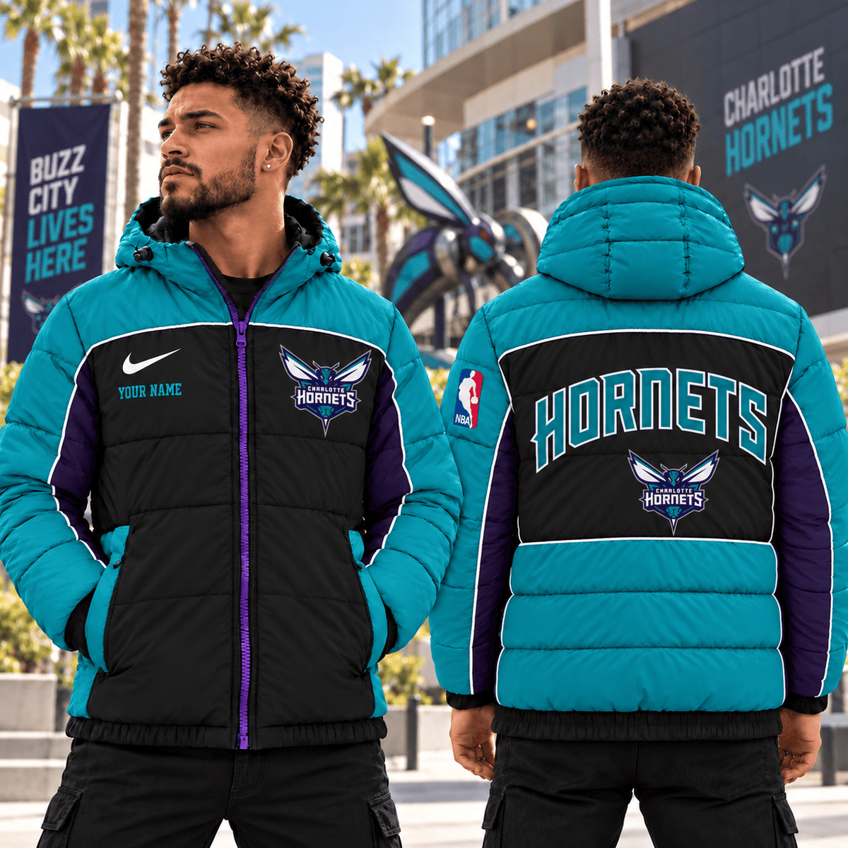 Charlotte Hornets NBA Down Jacket Custom Name Gifts For Fan - Limited Edition