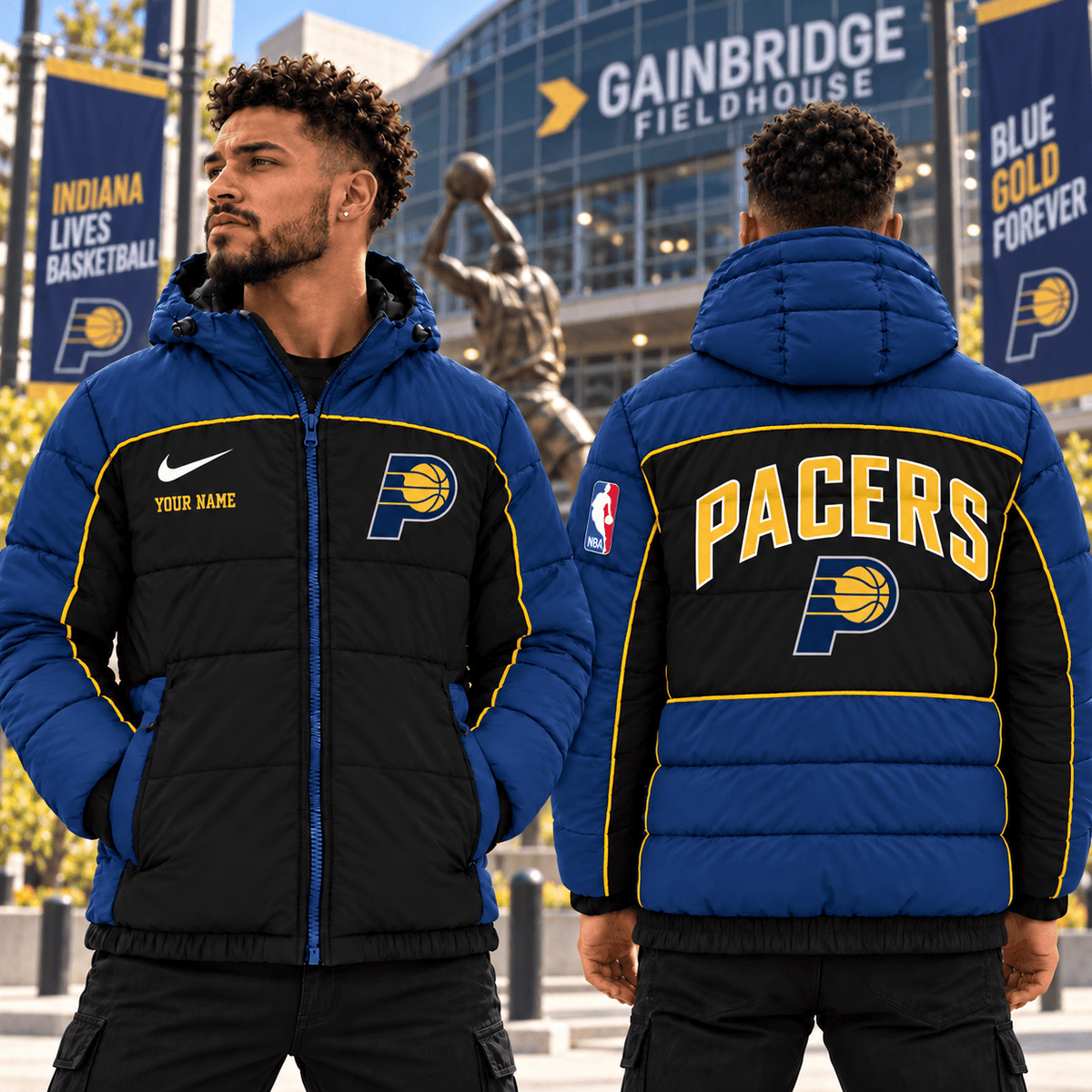 Indiana Pacers NBA Down Jacket Custom Name Gifts For Fan - Limited Edition