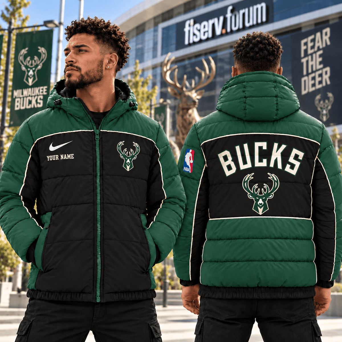 Milwaukee Bucks NBA Down Jacket Custom Name Gifts For Fan - Limited Edition