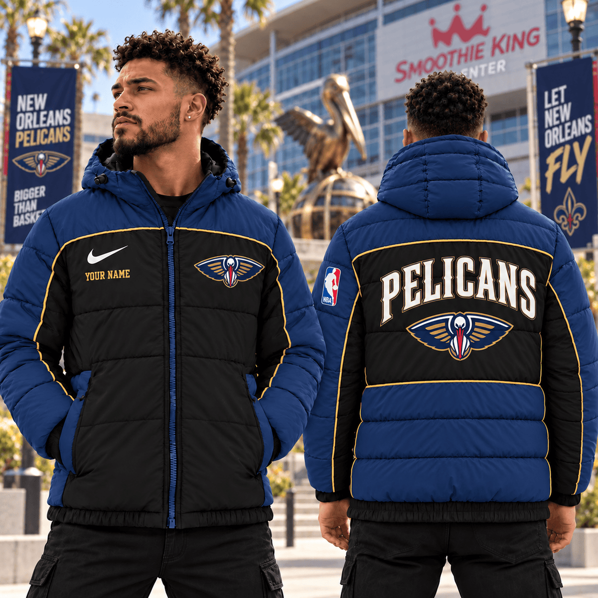 New Orleans Pelicans NBA Down Jacket Custom Name Gifts For Fan - Limited Edition