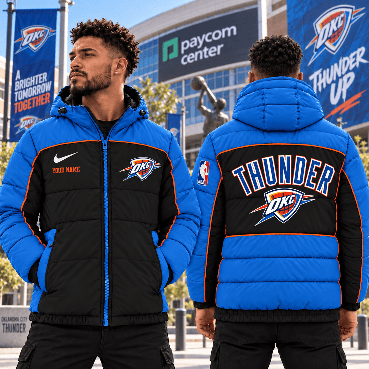 Oklahoma City Thunder NBA Down Jacket Custom Name Gifts For Fan - Limited Edition