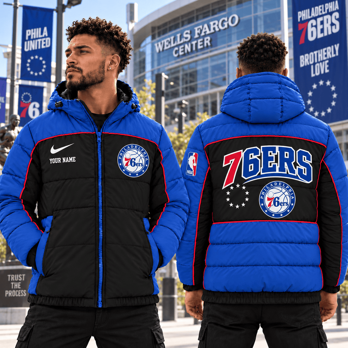 Philadelphia 76ers NBA Down Jacket Custom Name Gifts For Fan - Limited Edition