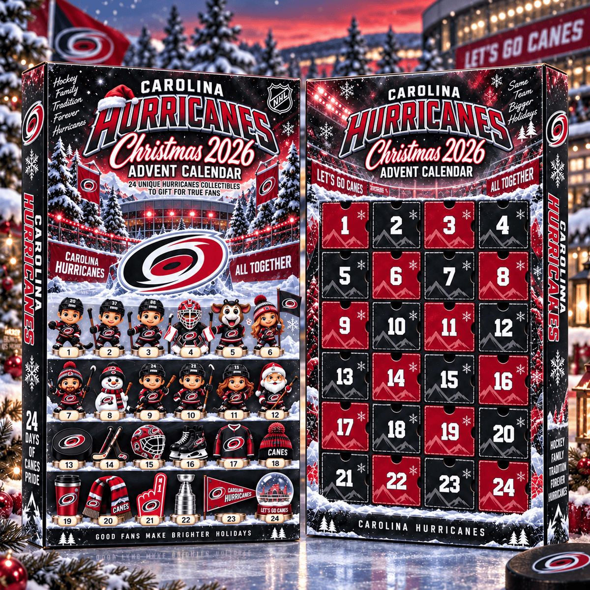 Carolina Hurricanes NHL team Advent Calendar Box New Style For Fan
