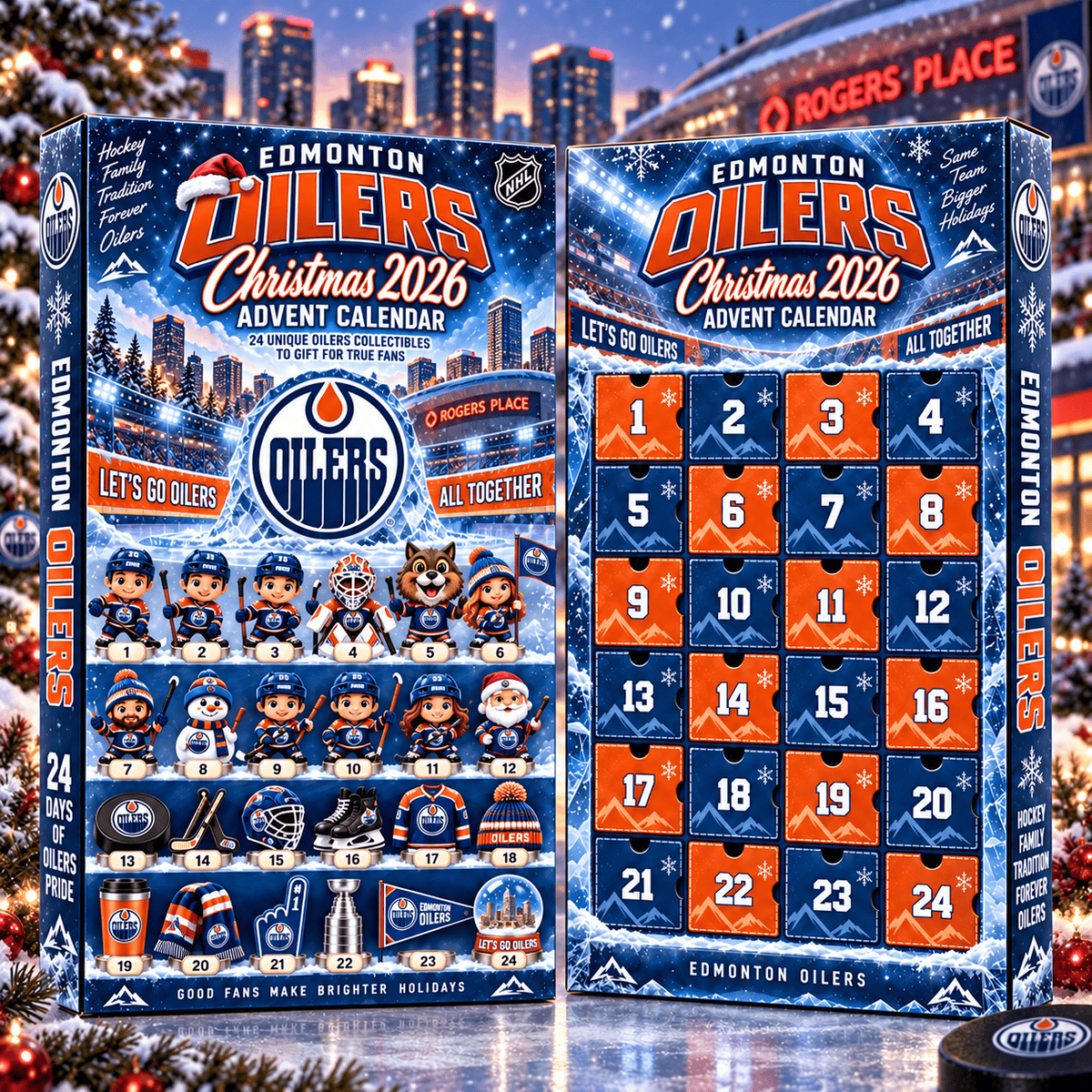 Edmonton Oilers NHL team Advent Calendar Box New Style For Fan
