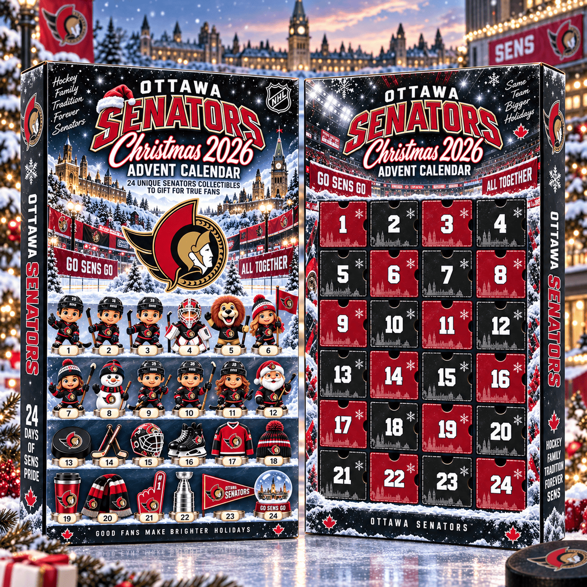 Ottawa Senators NHL team Advent Calendar Box New Style For Fan