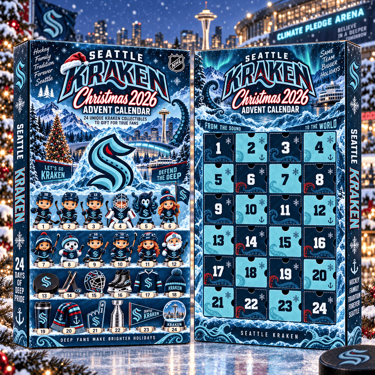 Seattle Kraken NHL team Advent Calendar Box New Style For Fan