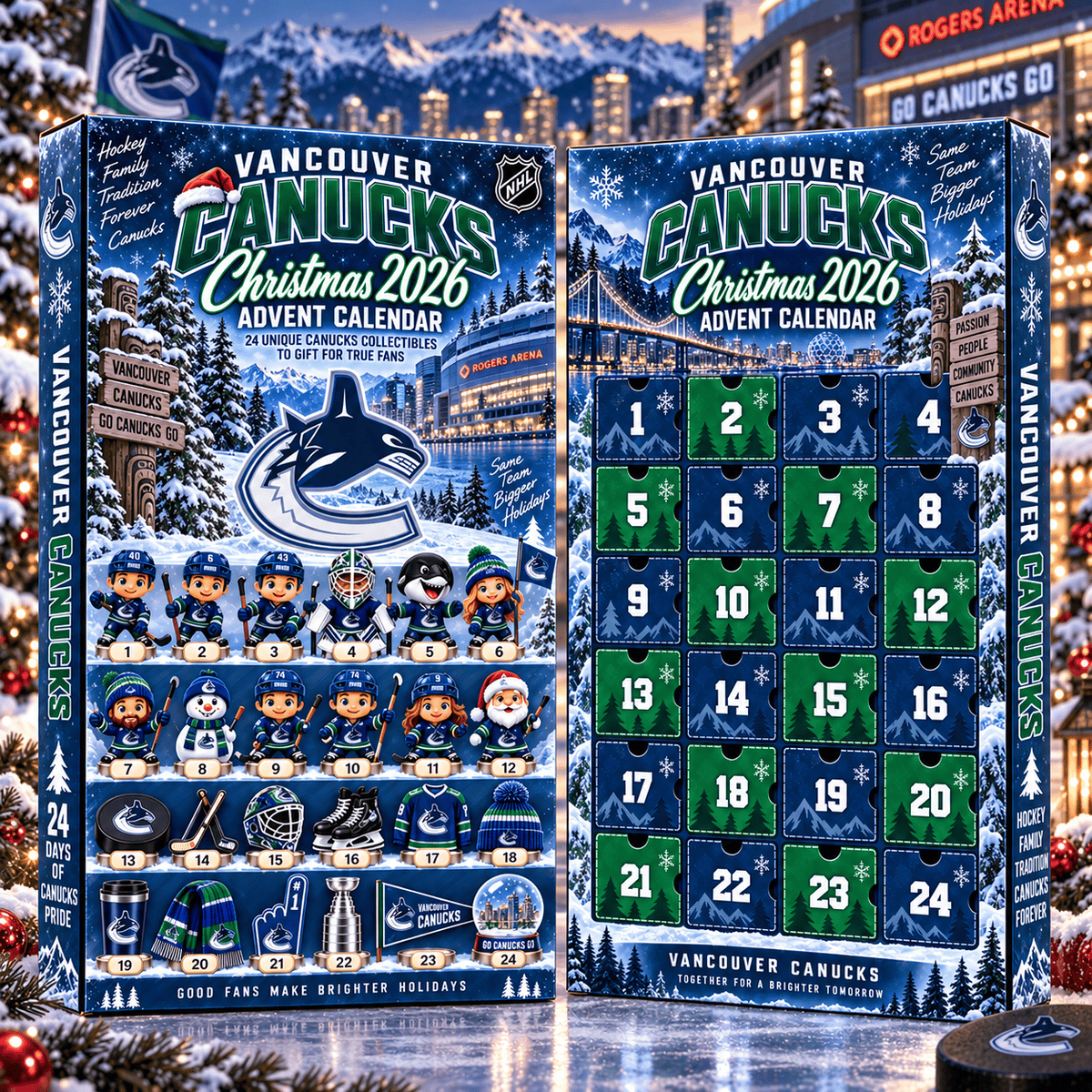 Vancouver Canucks NHL team Advent Calendar Box New Style For Fan