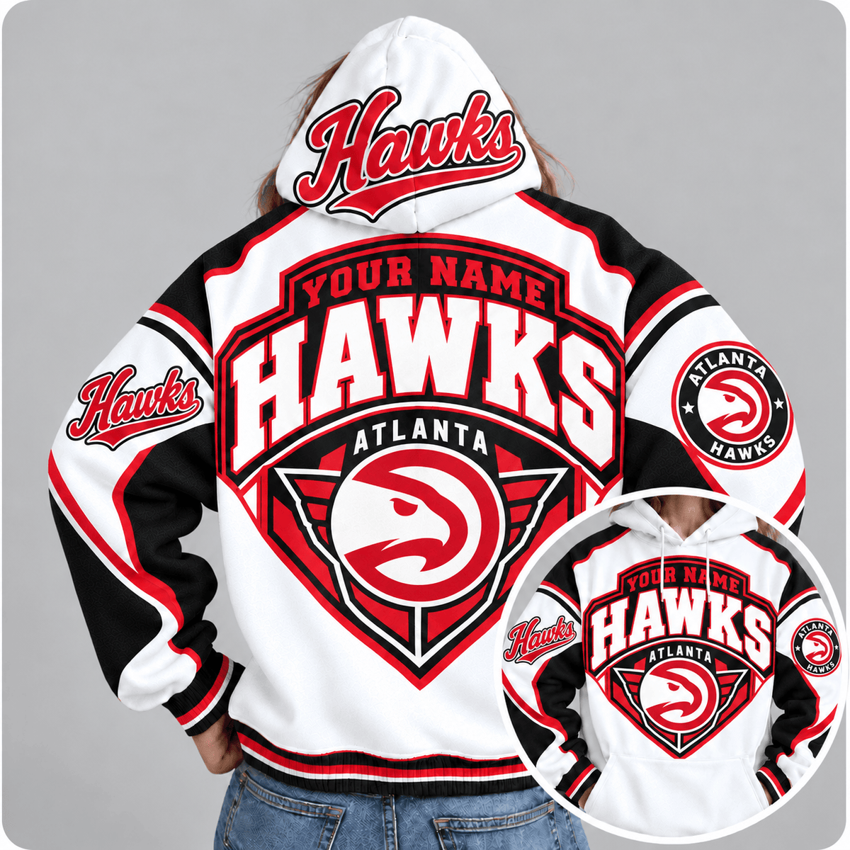 Atlanta Hawks Personalized NBA Team Hoodie – Custom Name Basketball Fan Pullover Hoodie