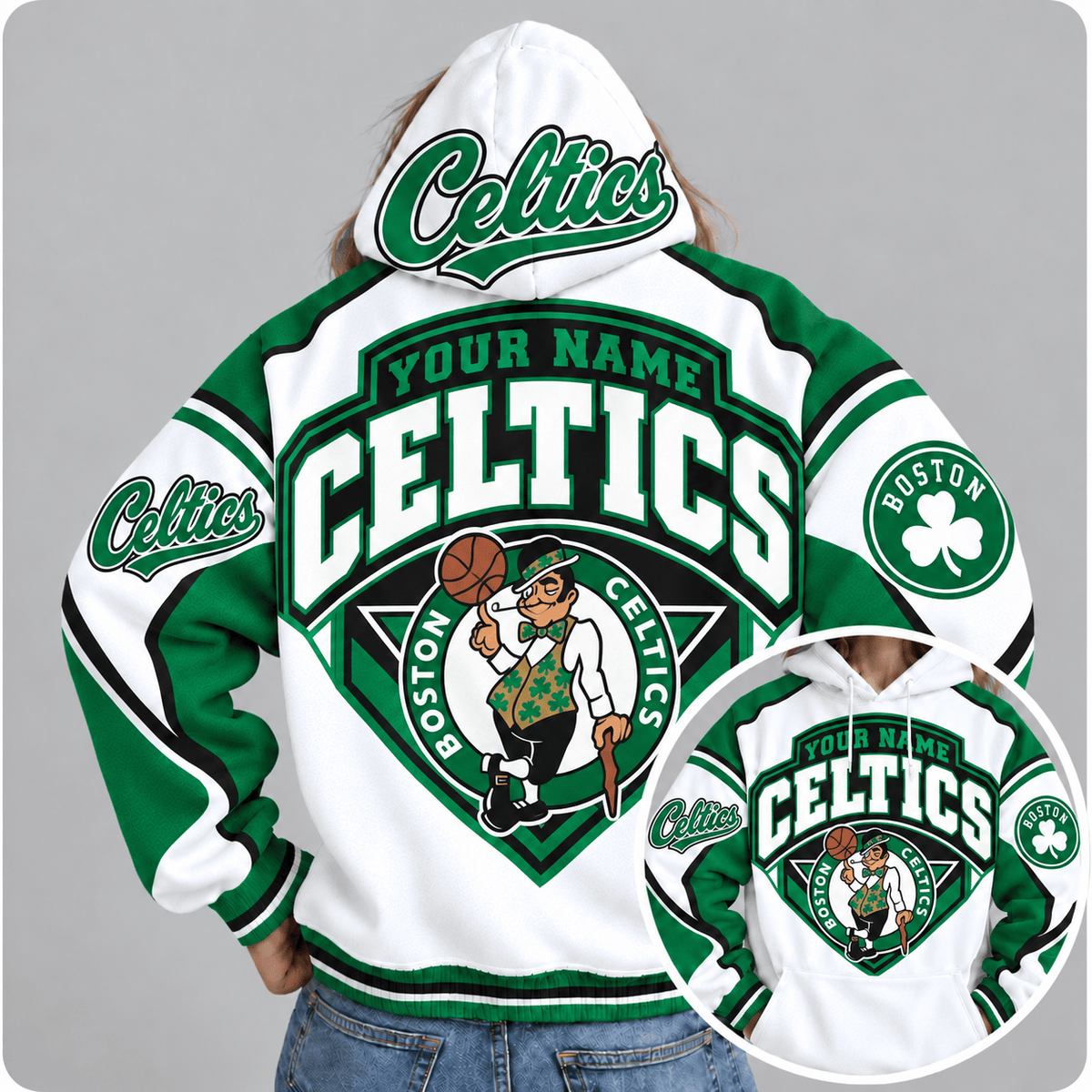 Boston Celtics Personalized NBA Team Hoodie – Custom Name Basketball Fan Pullover Hoodie