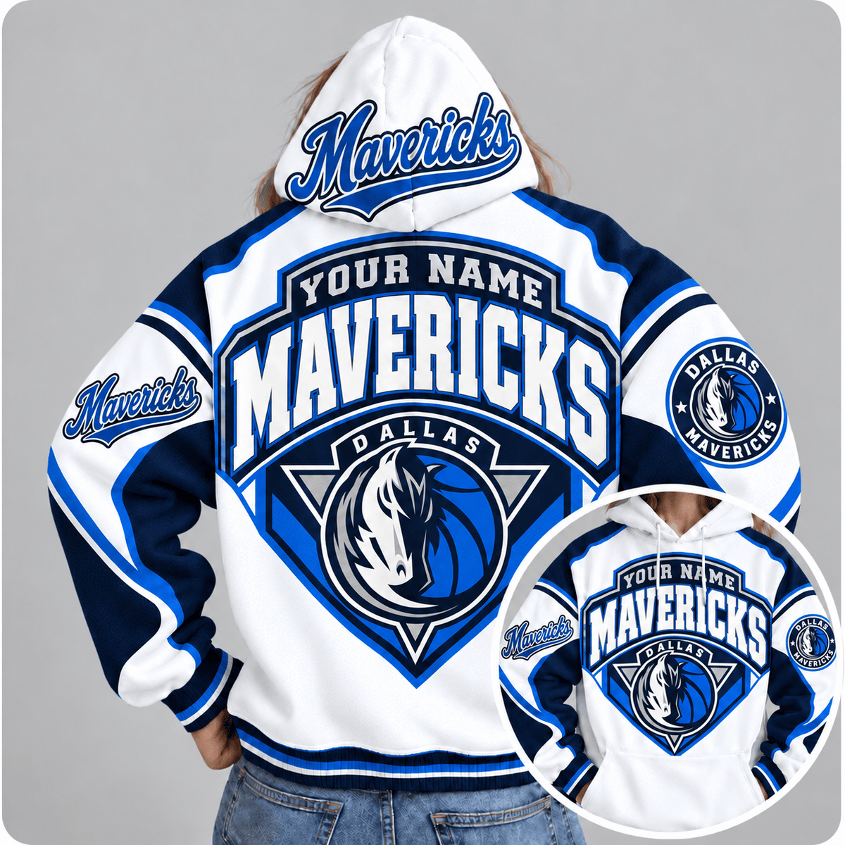 Dallas Mavericks Personalized NBA Team Hoodie – Custom Name Basketball Fan Pullover Hoodie