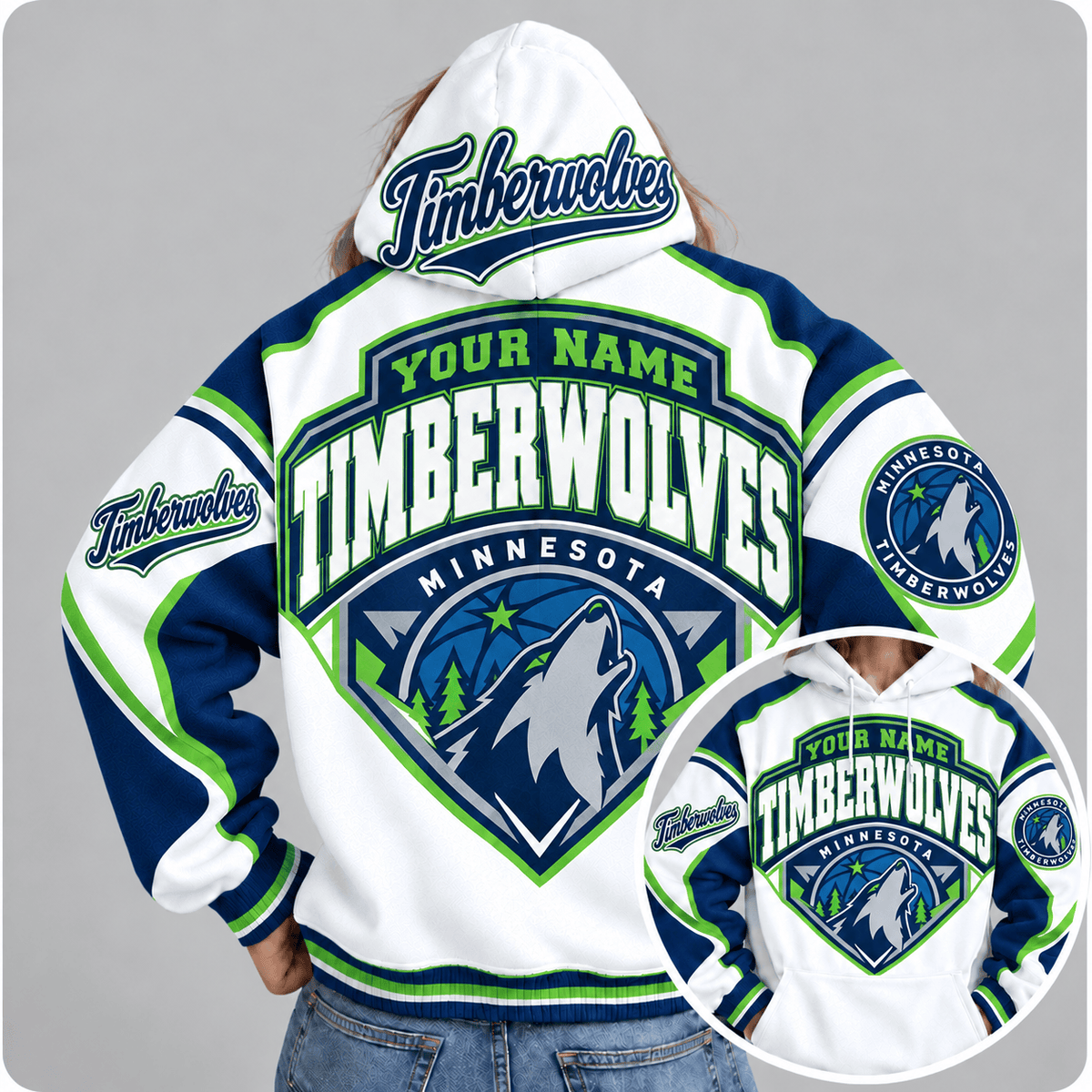 Minnesota Timberwolves Personalized NBA Team Hoodie – Custom Name Basketball Fan Pullover Hoodie