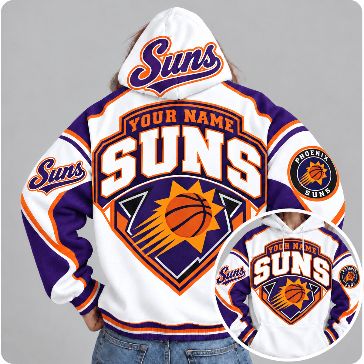 Phoenix Suns Personalized NBA Team Hoodie – Custom Name Basketball Fan Pullover Hoodie