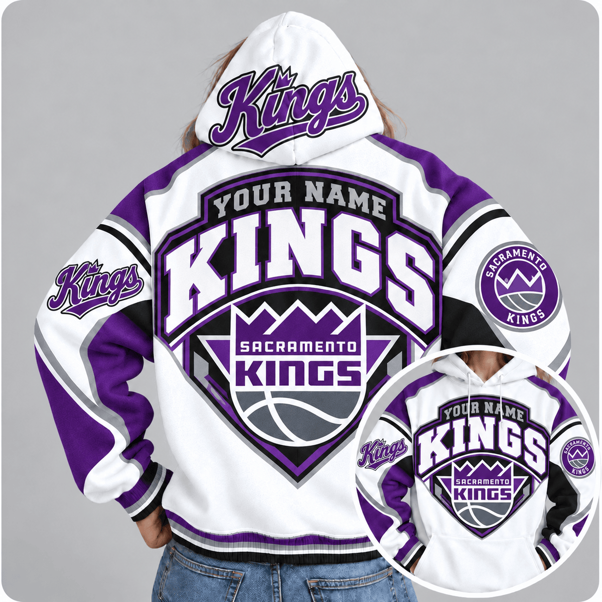 Sacramento Kings Personalized NBA Team Hoodie – Custom Name Basketball Fan Pullover Hoodie