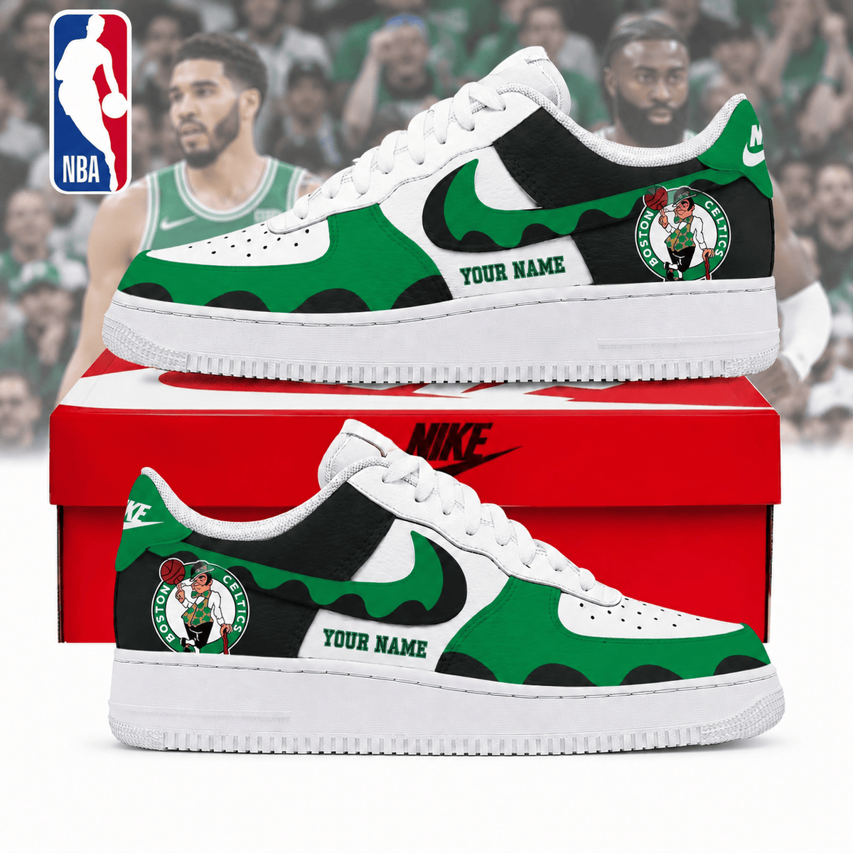 Boston Celtics NBA Personalized Low Top Air Force Shoes