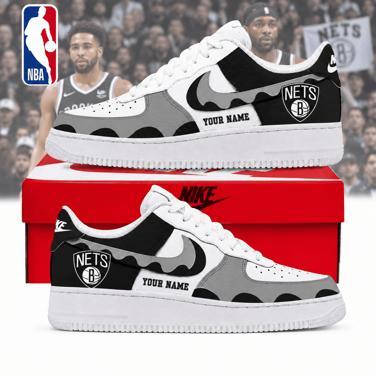 Brooklyn Nets NBA Personalized Low Top Air Force Shoes