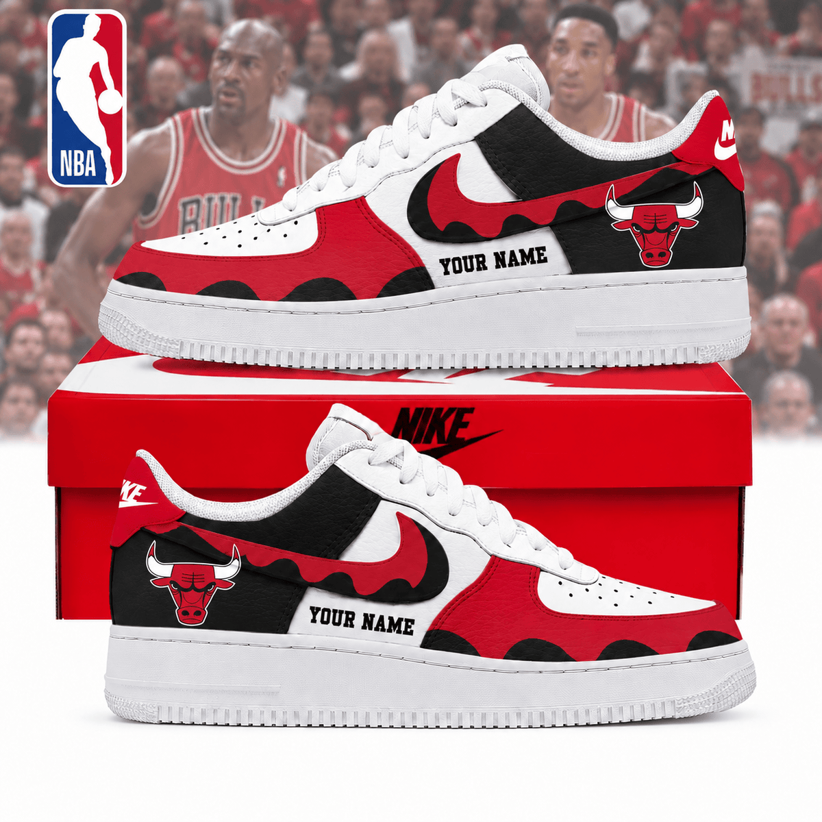 Chicago Bulls NBA Personalized Low Top Air Force Shoes