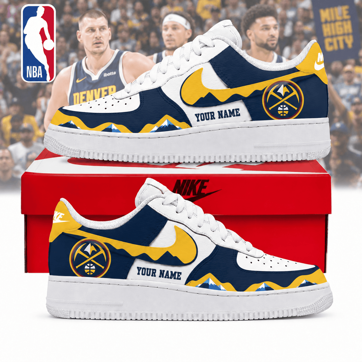Denver Nuggets NBA Personalized Low Top Air Force Shoes