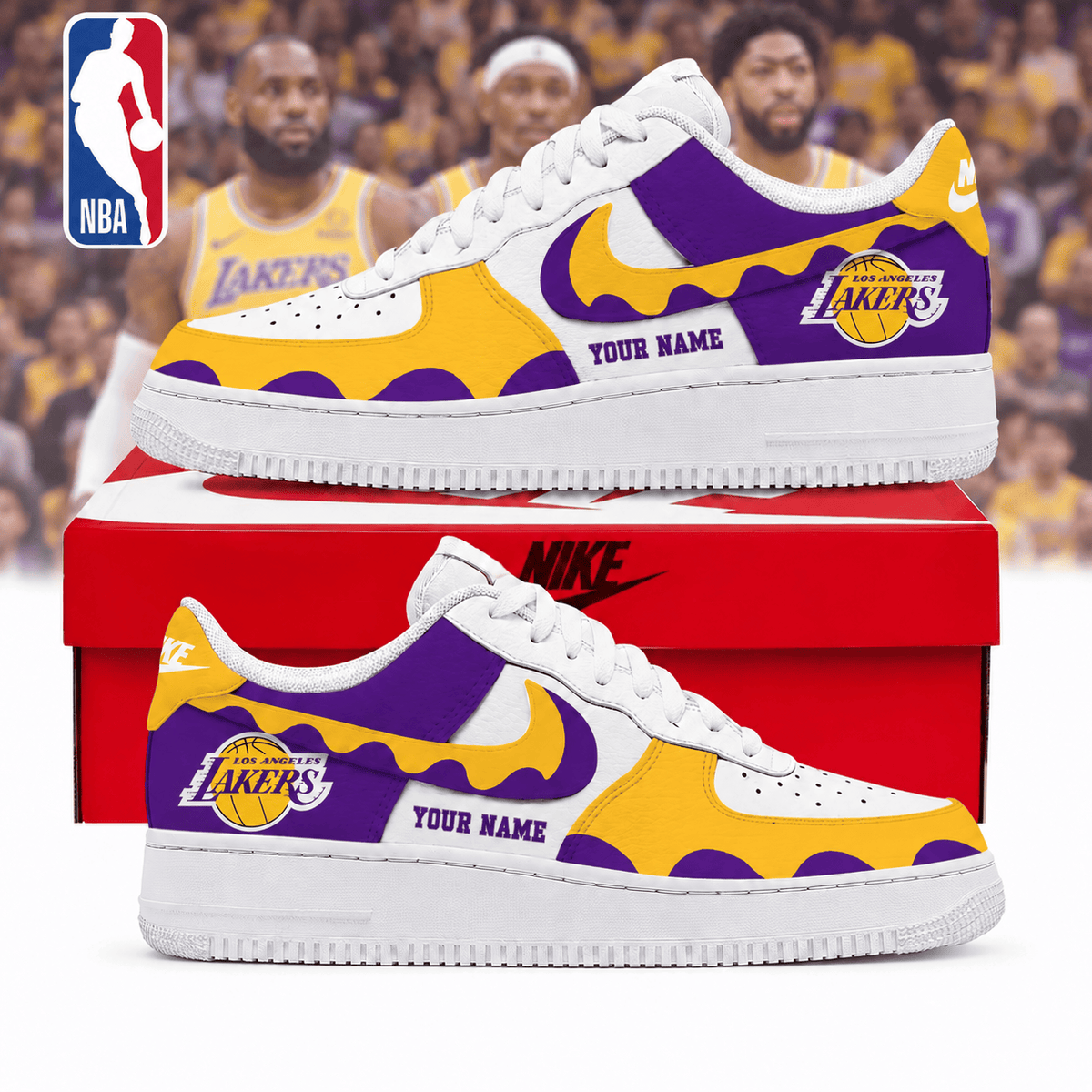 Los Angeles Lakers ⭐ NBA Personalized Low Top Air Force Shoes