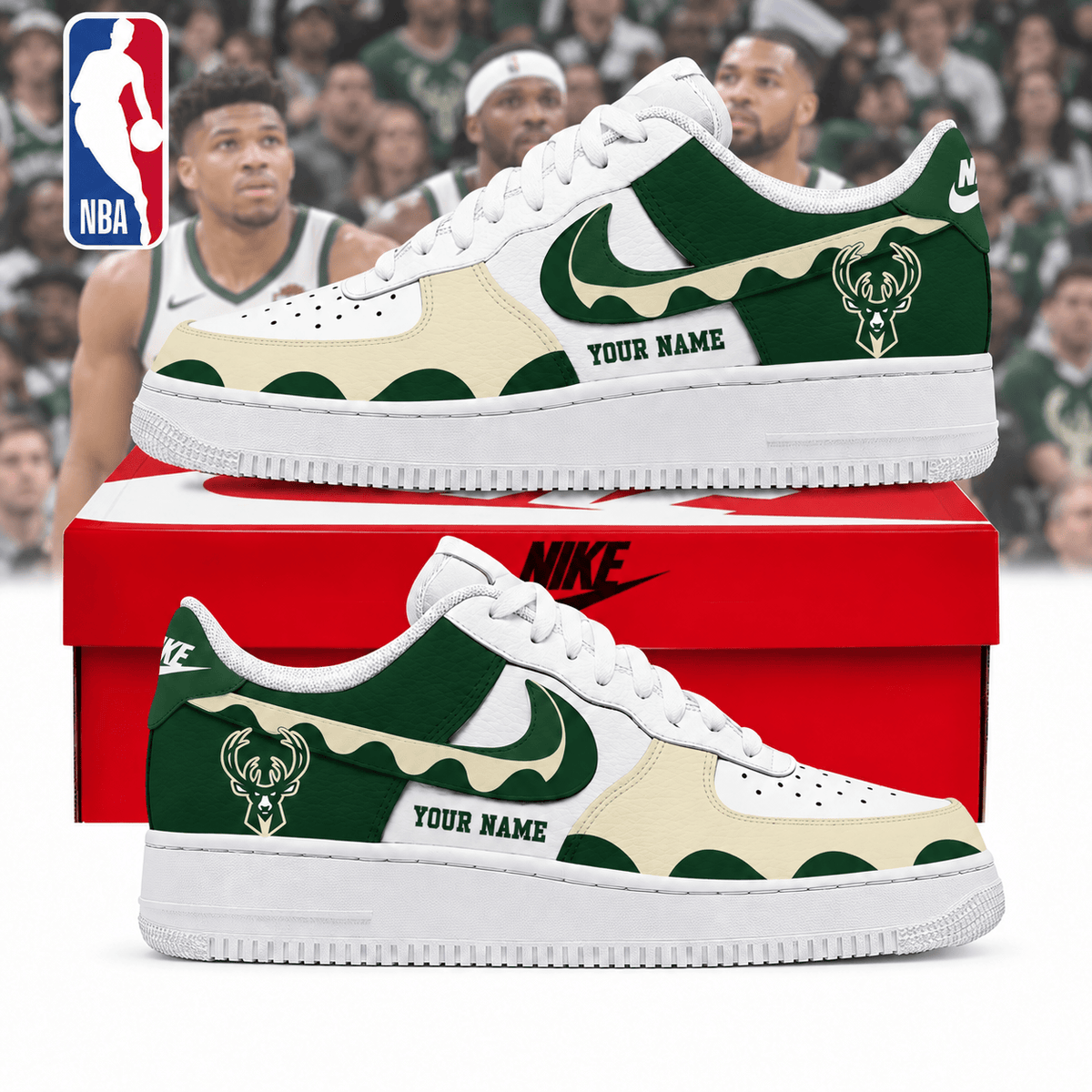 Milwaukee Bucks NBA Personalized Low Top Air Force Shoes