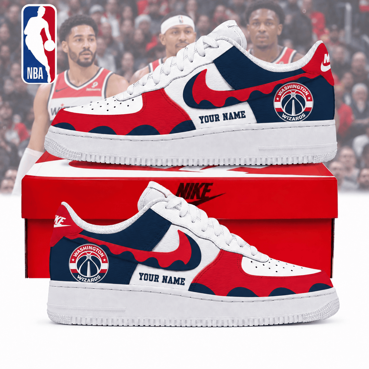 Washington Wizards NBA Personalized Low Top Air Force Shoes