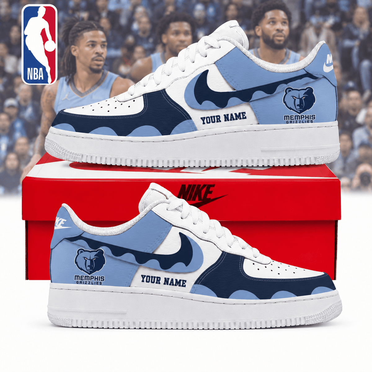 Memphis Grizzlies NBA Personalized Low Top Air Force Shoes