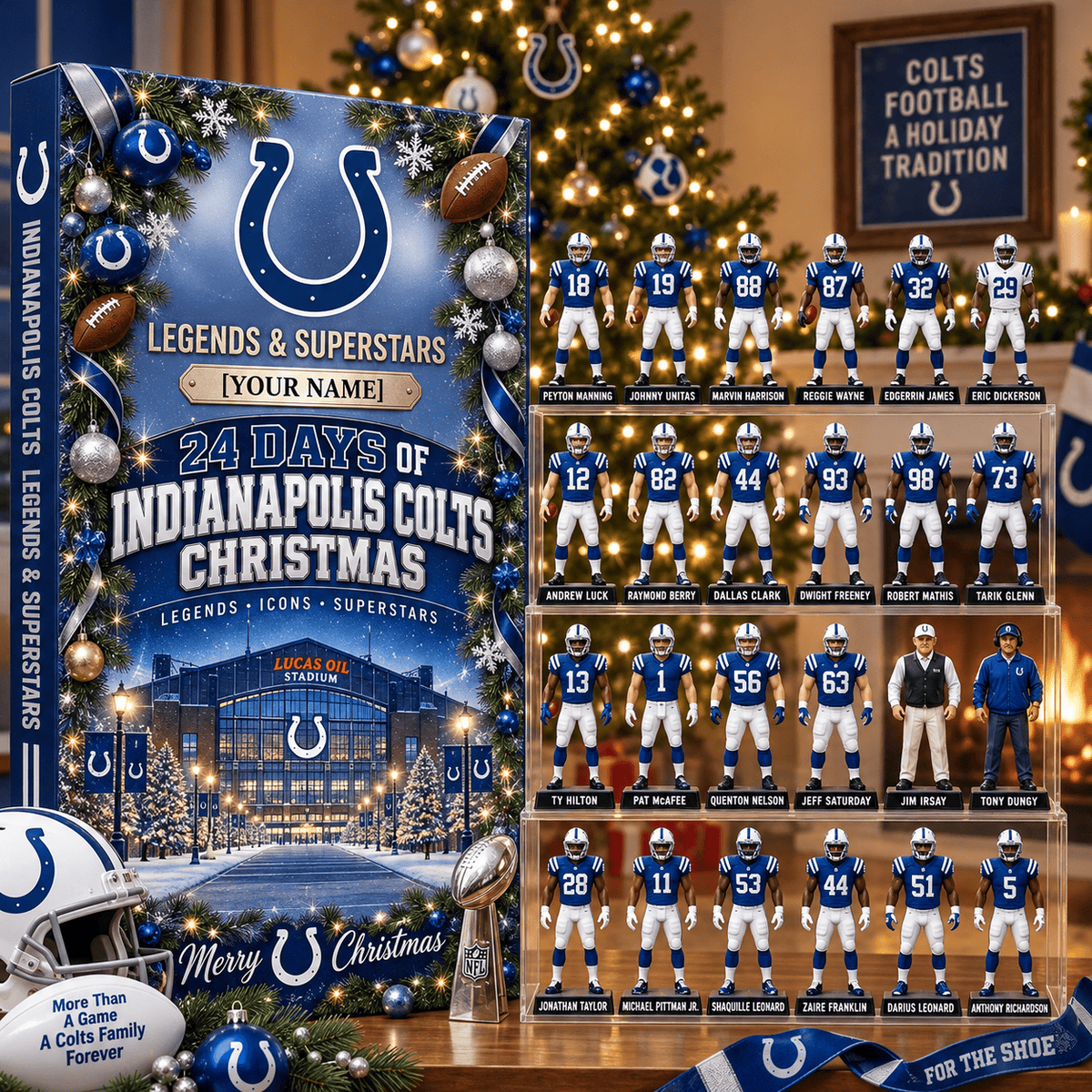 Indianapolis Colts NFL Advent calendar Full Box Christmas Gifts Custom Name