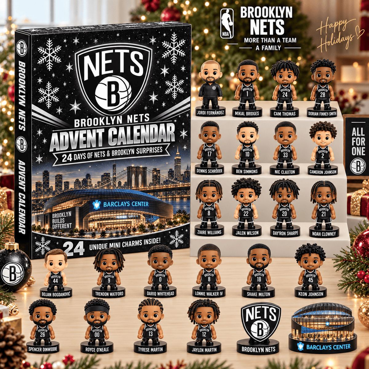 Brooklyn Nets NBA 24 Days Of Basketball Advent Calendar Blink Box