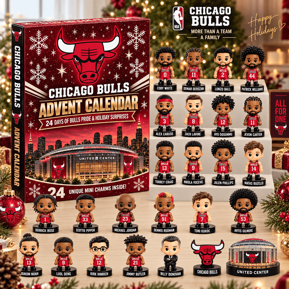 Chicago Bulls NBA 24 Days Of Basketball Advent Calendar Blink Box